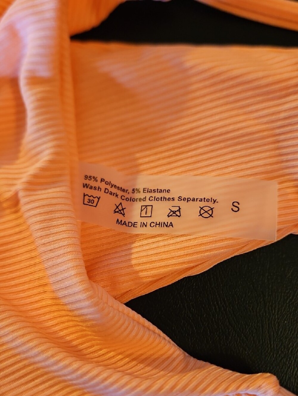 SHEIN Peach Ribbed Triangle Bikini Set - Picture 4 of 4